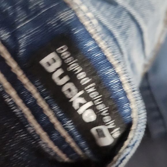 Salvage Anarchy Jeans Mens Buckle Relaxed Straight 34 Distressed distroyed - Picture 3 of 16